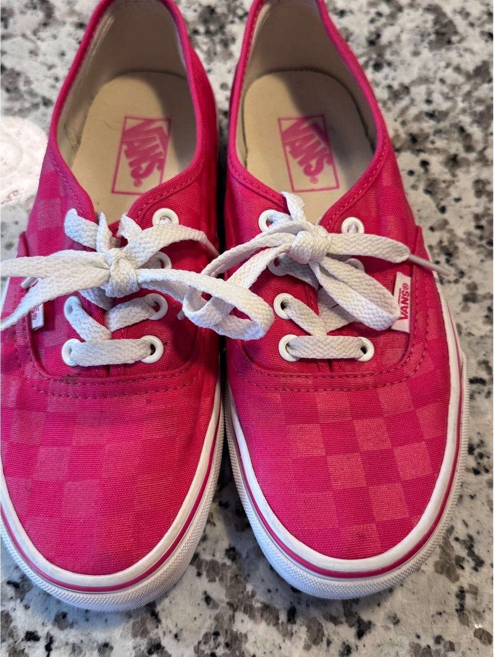 Vans Authentic Pink Checkerboard Canvas Sneakers Men’s US 5 Women’s 6.5 Shoes
